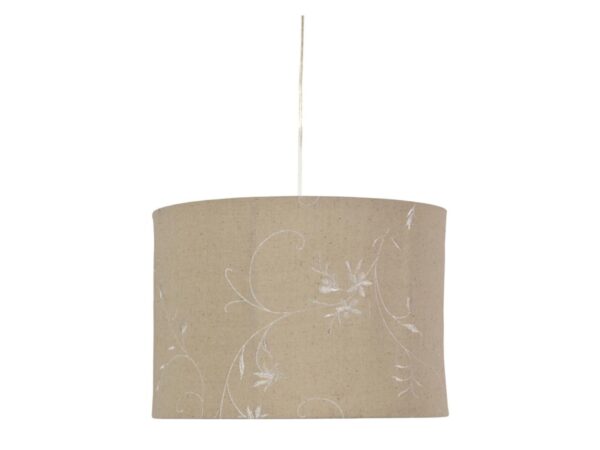 Lampa wisząca Selerona z lnianym abażurem 35 cm beżowa