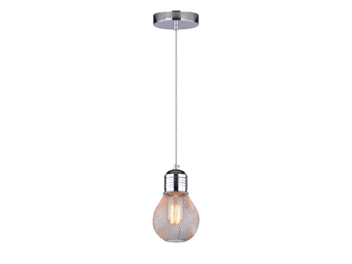 Lampa wisząca z drucianym kloszem Seliso 10 cm chrom