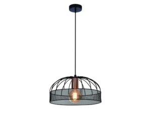 Miniaturka 4 - Lampa wisząca Selitona czarna z ażurowym kloszem i złotym detalem