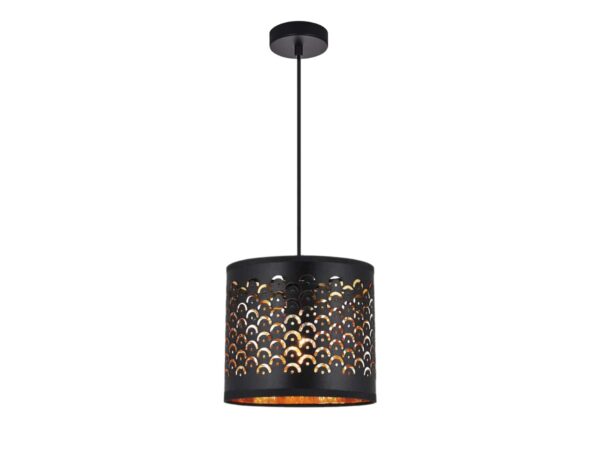Lampa wisząca Seloda 1 × E27 30 cm czarno-złota