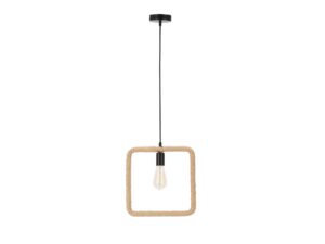Miniaturka 2 - Lampa wisząca Selovina z czarnym zawieszeniem i beżowym splotem