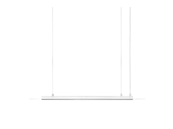 Biała lampa wisząca SENKEI A LED pokazana z boku na białym tle