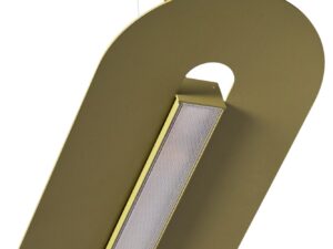 Miniaturka 3 - Oliwkowa lampa wisząca SENKEI B nad blatem w jasnej kuchni