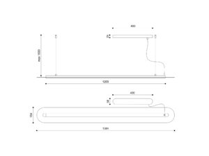 Miniaturka 3 - Oliwkowa lampa wisząca SENKEI C LED, długi metalowy profil