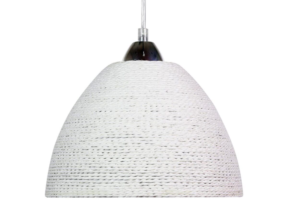 Lampa wisząca pleciona Serisio 23 cm biała
