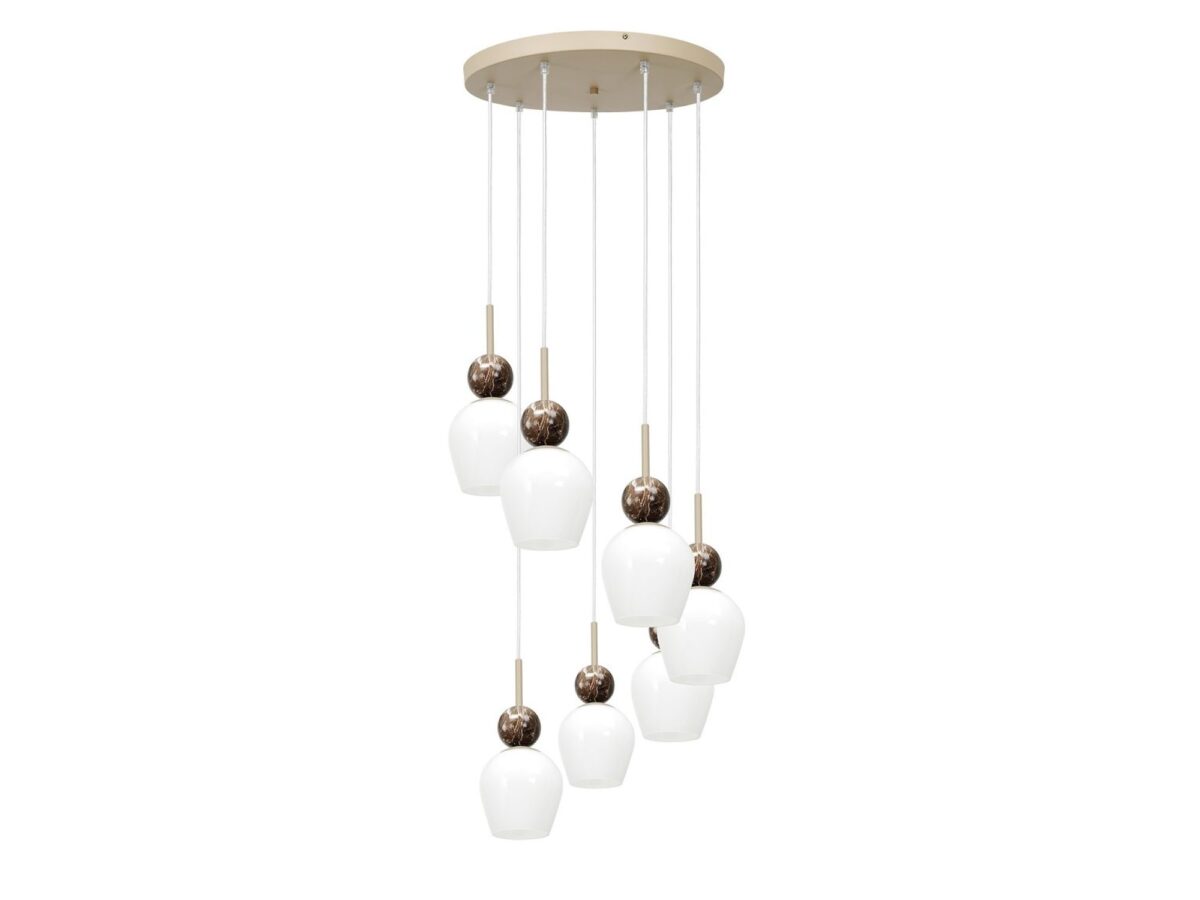 Lampa wisząca Seriveta 7×E14 44 cm taupe