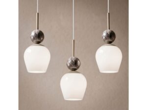 Miniaturka 1 - Lampa wisząca Seriveta trzy klosze w aranżacji jadalni
