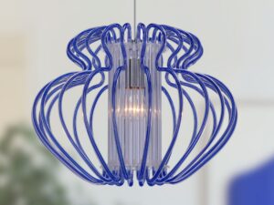 Miniaturka 2 - Lampa wisząca Serosina niebieska w aranżacji wnętrza