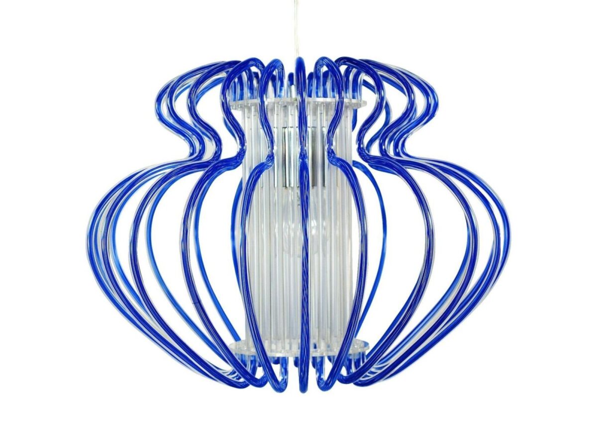 Lampa wisząca Serosina E27 52 cm z dużym kolorowym abażurem