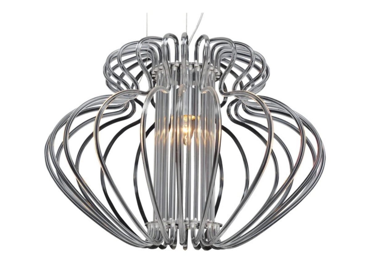 Lampa wisząca Serosina ażurowa srebrzysta E27 52 cm