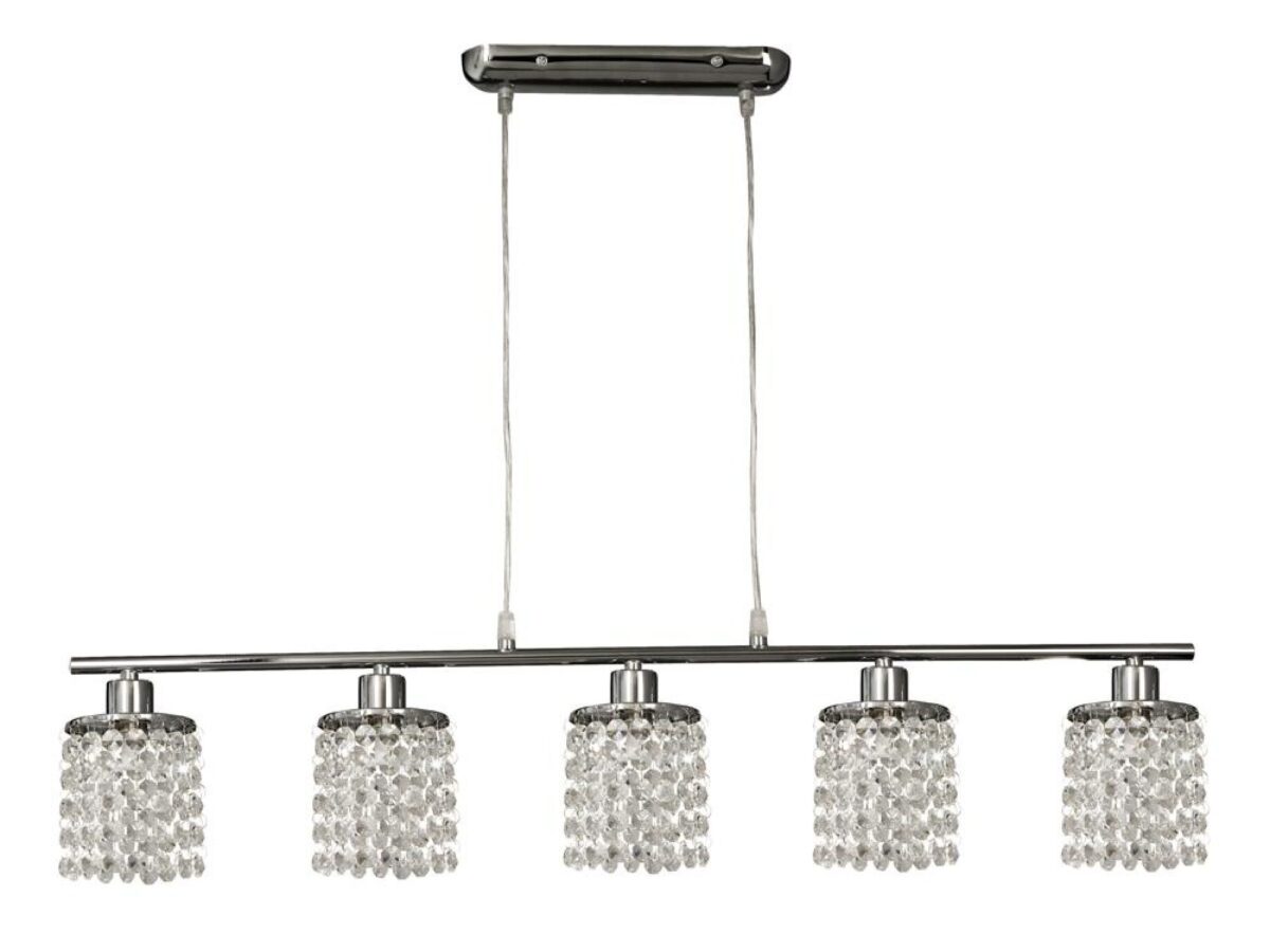 Lampa wisząca Serotora 5-punktowa z kryształkami 80 cm