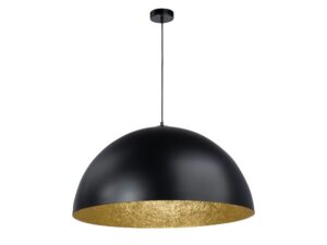 Miniaturka 3 - Lampa wisząca Sfera czarna ze złotym wnętrzem klosza