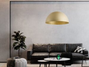 Miniaturka 9 - Lampa wisząca Sfera złota w aranżacji salonu