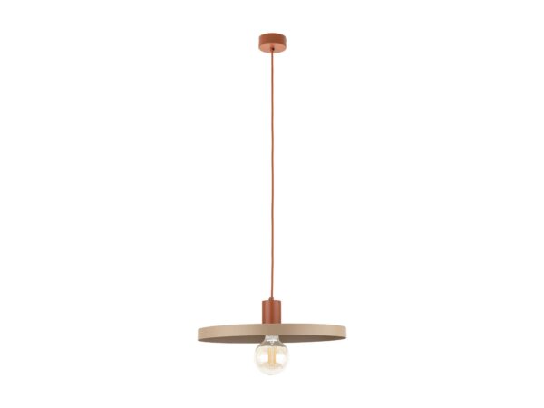 Lampa wisząca Sila 40 cm ceglasto-piaskowa na białym tle