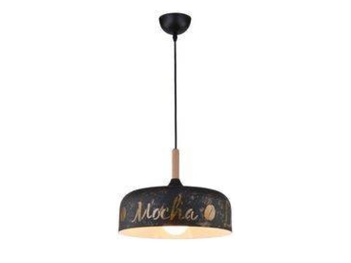 Lampa wisząca z metalowym kloszem Silara 32 cm czarno-złota