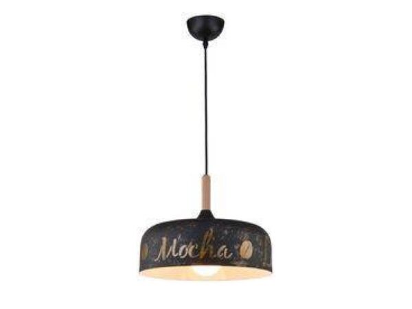Lampa wisząca Silara czarno-złota z metalowym kloszem 32 cm