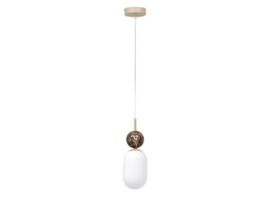 Miniaturka 5 - Lampa wisząca Silasia z jednym opalowym kloszem na białym tle