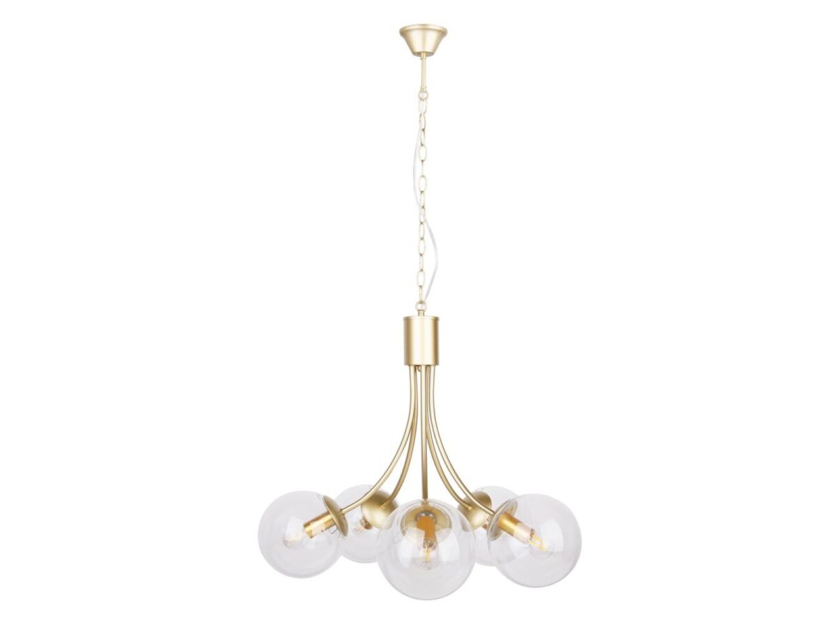 Lampa wisząca Silavona 5-punktowa 60 cm mosiądz