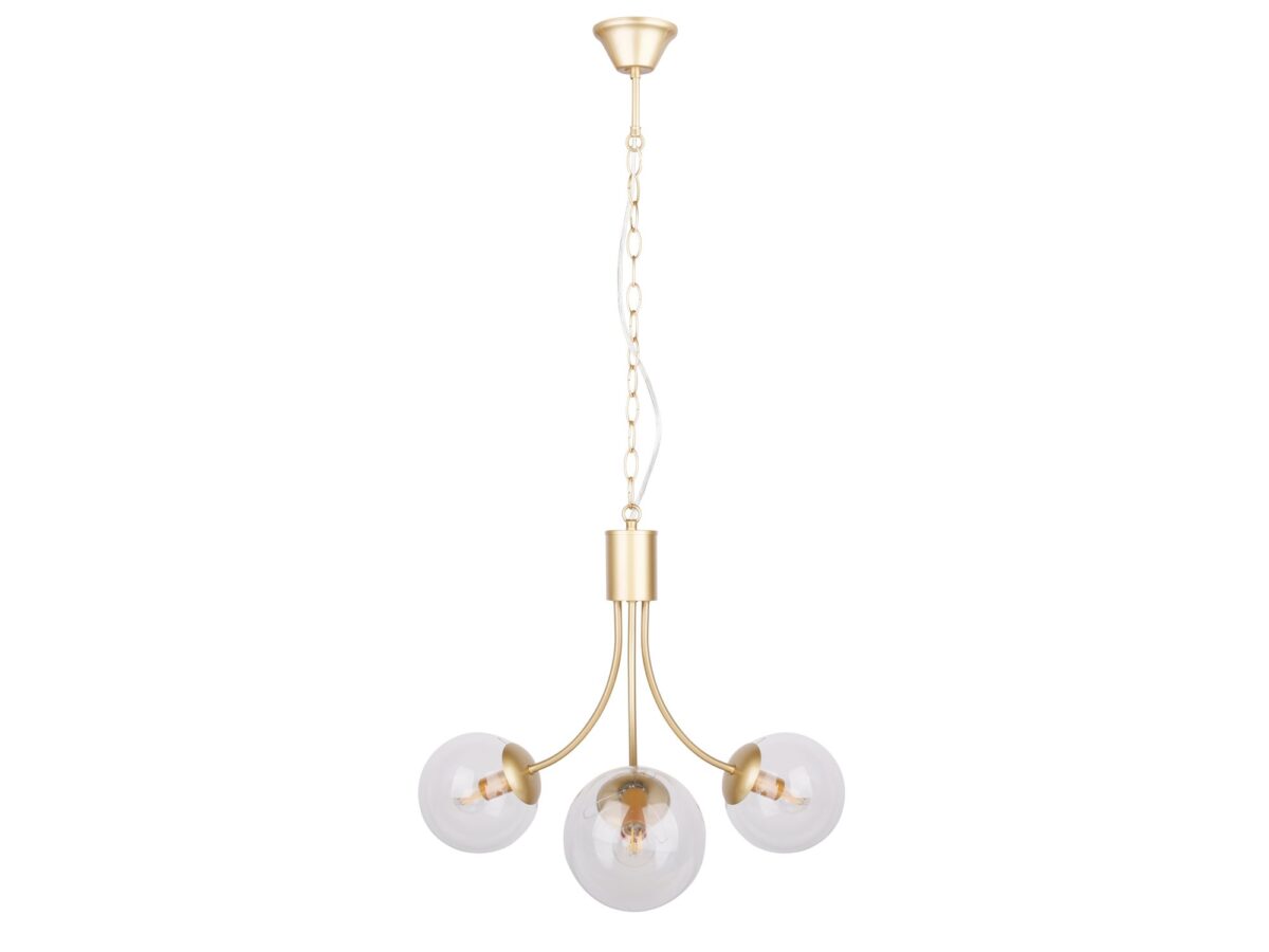 Lampa wisząca Silavona 3-punktowa 48 cm mosiądz i złoto
