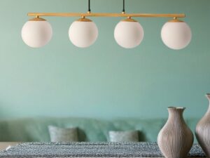 Miniaturka 1 - Lampa wisząca Siledora 4-punktowa 68 cm w kolorze drewna – zdjęcie 2