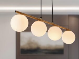 Miniaturka 3 - Lampa wisząca Siledora 4-punktowa 68 cm w kolorze drewna – zdjęcie 4