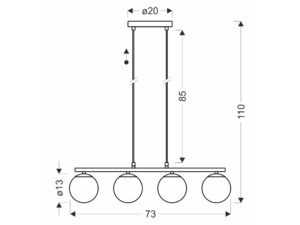 Miniaturka 4 - Lampa wisząca Siledora 4-punktowa 68 cm w kolorze drewna – zdjęcie 5