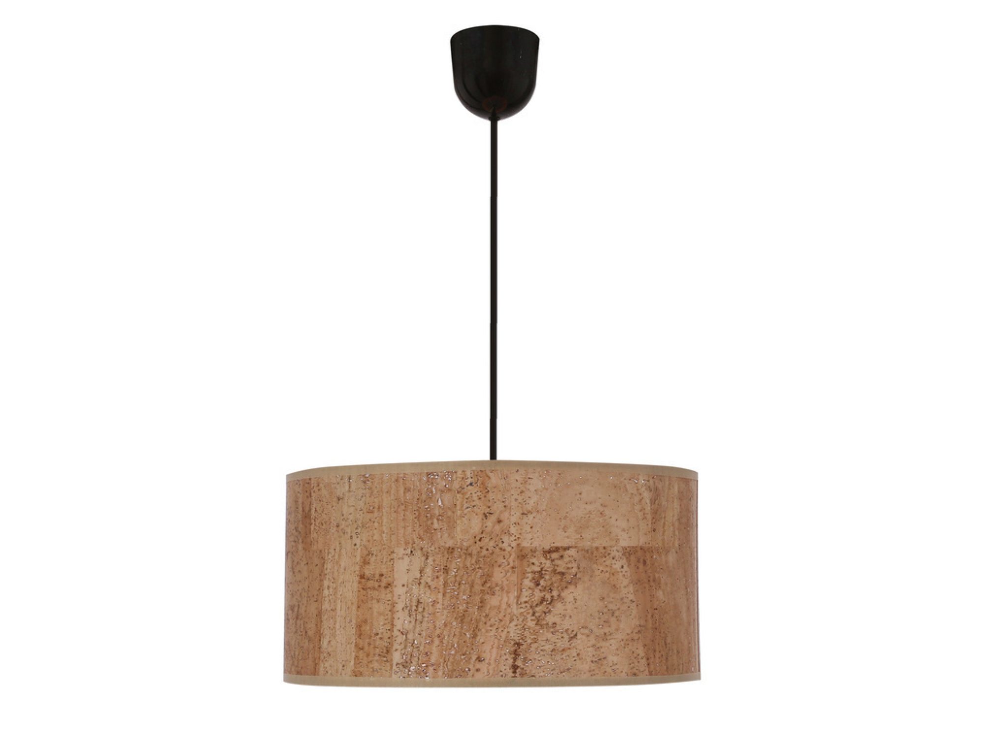 Lampa wisząca Silenia z beżowym abażurem i czarną oprawą