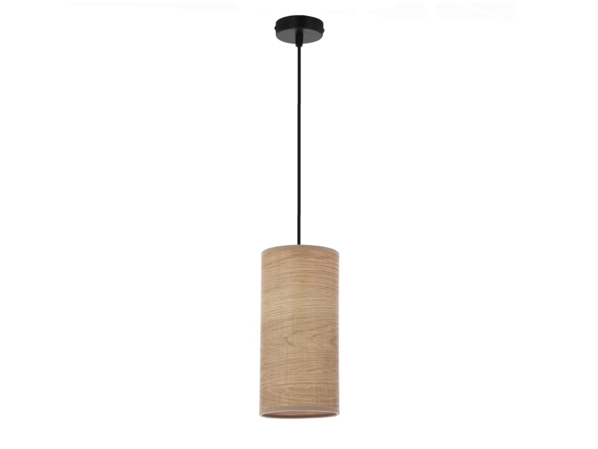 Lampa wisząca Silitena z abażurem w kolorze orzecha