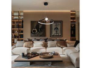 Miniaturka 2 - Lampa wisząca Silivano LED 34 W czarna 60 cm – zdjęcie 3