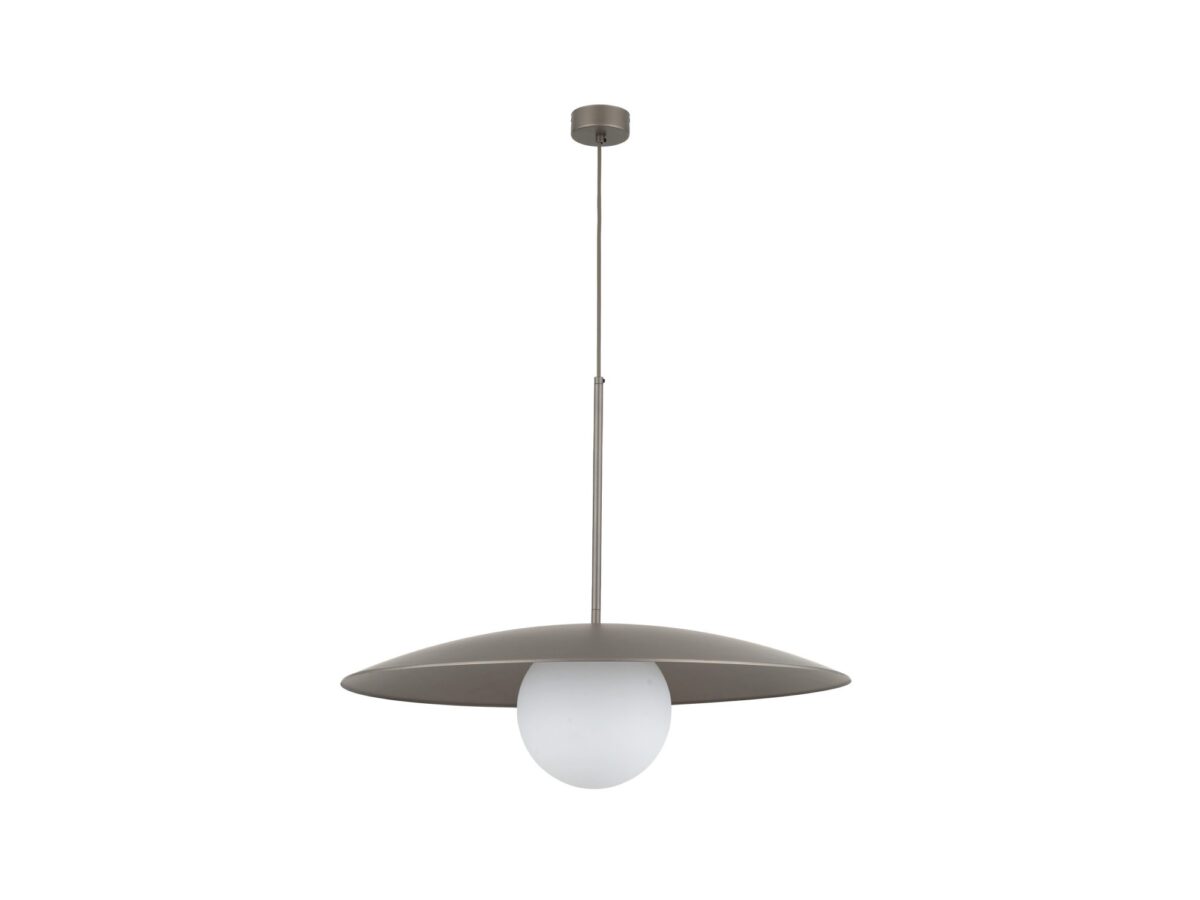 Lampa wisząca Slate E27 ciemny brąz i białe szkło 65 cm