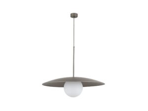 Miniaturka 2 - Lampa wisząca Slate z ciemnobrązową oprawą i białym szklanym kloszem