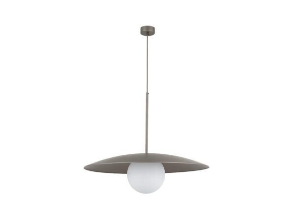 Lampa wisząca Slate z ciemnobrązową oprawą i białym szklanym kloszem