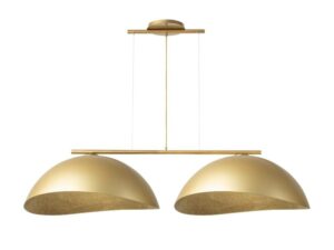 Miniaturka 1 - Lampa wisząca Solar 2 L ze złotą belką i dwoma złotymi kloszami