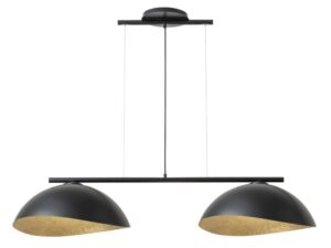 Miniaturka 2 - Lampa wisząca Solar 2 M czarna z dwoma czarno-złotymi kloszami