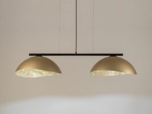 Miniaturka 4 - Lampa wisząca Solar 2 M czarna z dwiema rozświetlonymi złotymi kopułami