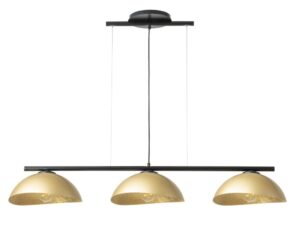 Miniaturka 3 - Lampa wisząca Solar 3 S czarna z trzema złotymi kloszami, pełny widok