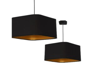 Miniaturka 1 - Lampa wisząca Solivio czarna ze złotym wykończeniem