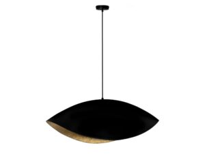 Miniaturka 2 - Lampa wisząca Sona czarna ze złotym wnętrzem klosza
