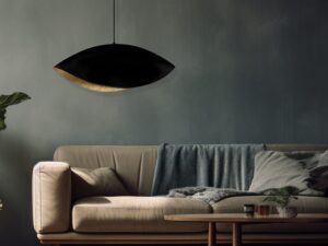 Miniaturka 3 - Lampa wisząca Sona czarno-złota w aranżacji wnętrza