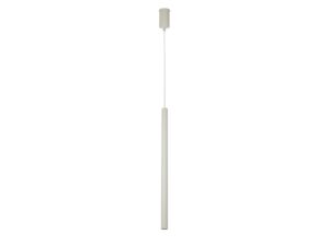Miniaturka 9 - Lampa wisząca Sopel 1 szary beż z cylindrycznym kloszem i rozetą sufitową