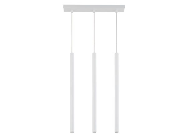 Lampa wisząca Sopel 3 Prosty biała, trzy cylindryczne zwisy z listwą sufitową