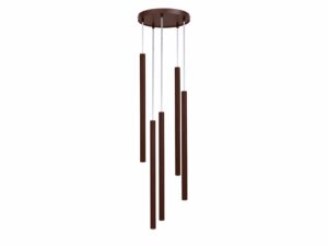 Miniaturka 5 - Lampa wisząca Sopel 5 koło w kolorze czekoladowy brąz, pięć wiszących kloszy