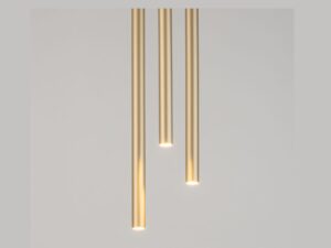 Miniaturka 10 - Detal złotych metalowych kloszy lampy wiszącej Sopel 5 koło