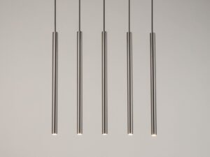Miniaturka 6 - Srebrna lampa wisząca Sopel 5 prosty we wnętrzu