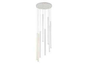 Miniaturka 7 - Lampa wisząca Sopel 8 Koło biała, osiem cylindrycznych kloszy na okrągłej rozecie