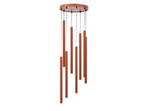 Miniaturka 3 - Lampa wisząca Sopel 8 Koło ceglany, osiem cylindrycznych kloszy na przewodach
