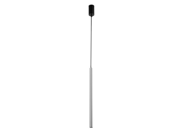 Lampa wisząca Sopel Lux 1 czarno-srebrna z niklowanym kloszem