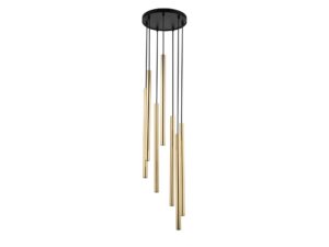 Miniaturka 3 - Sopel Lux 7 okrągła czarno-złota, siedem cylindrycznych kloszy