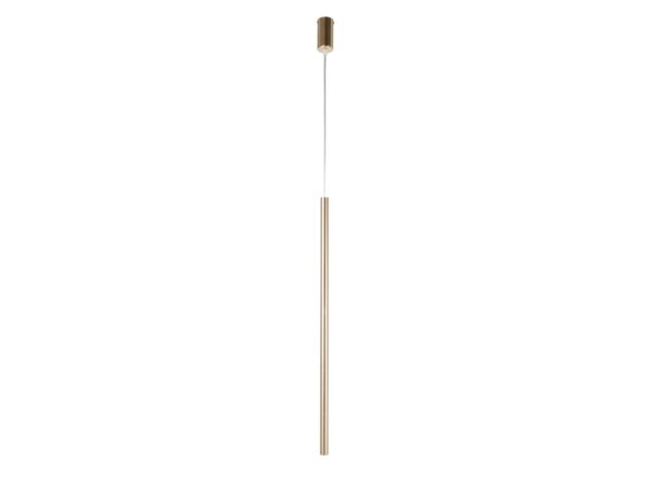 Lampa wisząca Sopel Premium 1 długi, złoty szczotkowany, klosz 75 cm