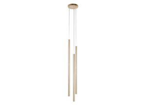 Miniaturka 2 - Lampa wisząca Sopel Premium 3 Koło długi, trzy złote szczotkowane klosze